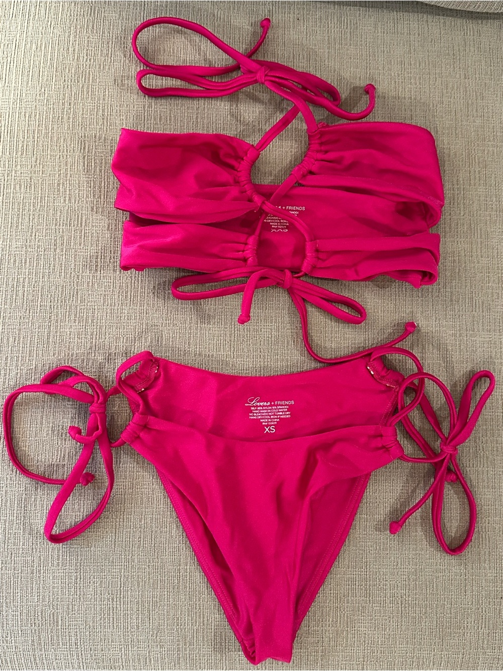 Lovers + Friends Hot Pink Tie Bikini - Picture 4 of 4